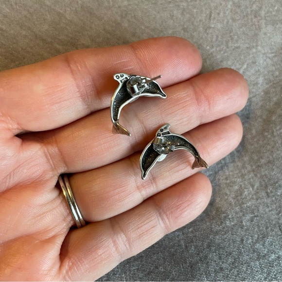 Sterling Silver Dolphin Jewelry Set, Bracelet, Earrings, Charm, Accessories - Picture 7 of 7